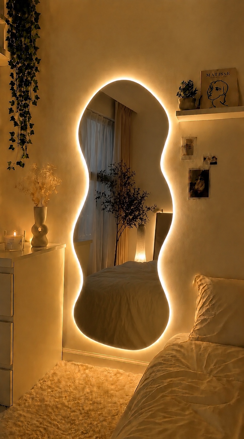 Espejo orgánico con iluminación LED